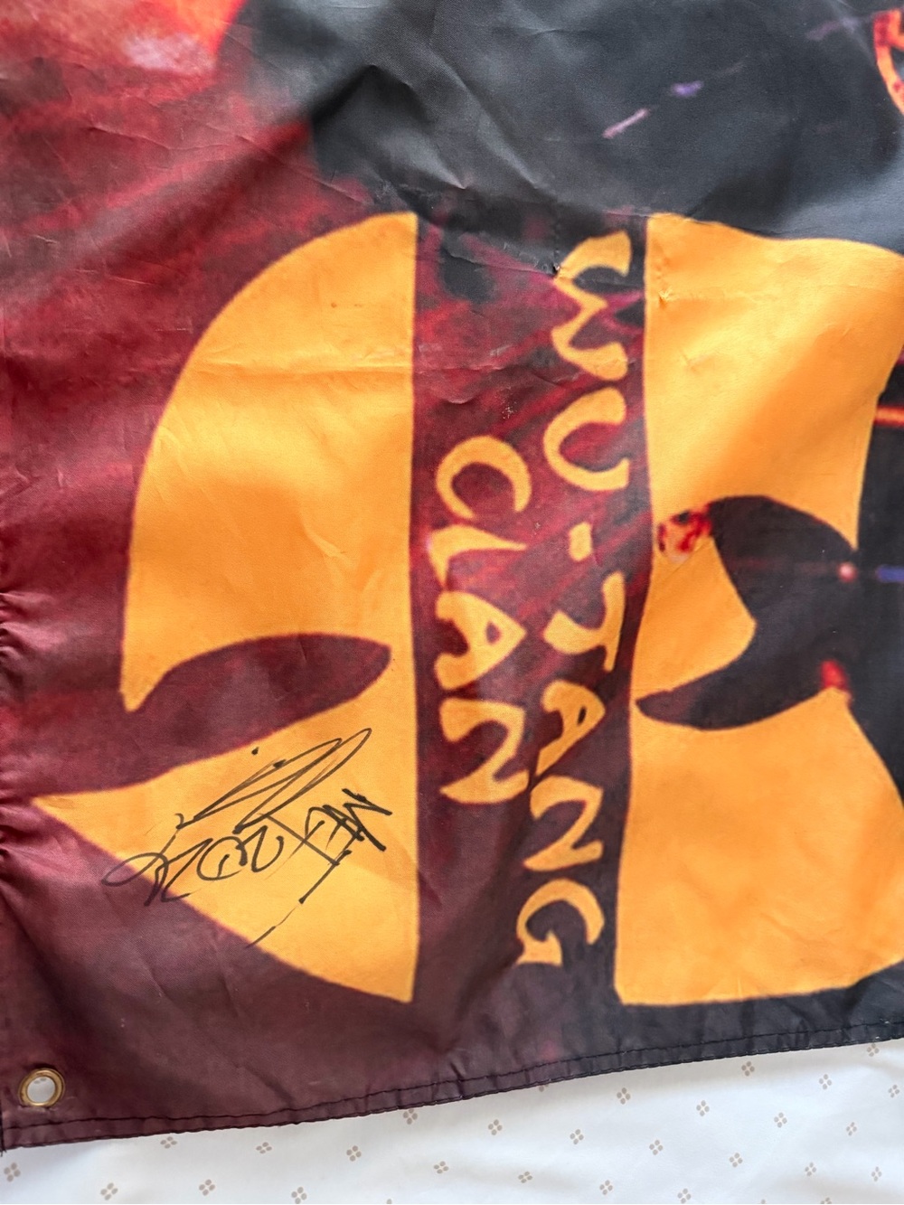 Bold Graphic wutang flag *SIGNED BY METHOD MAN in Yellow, Black and Red